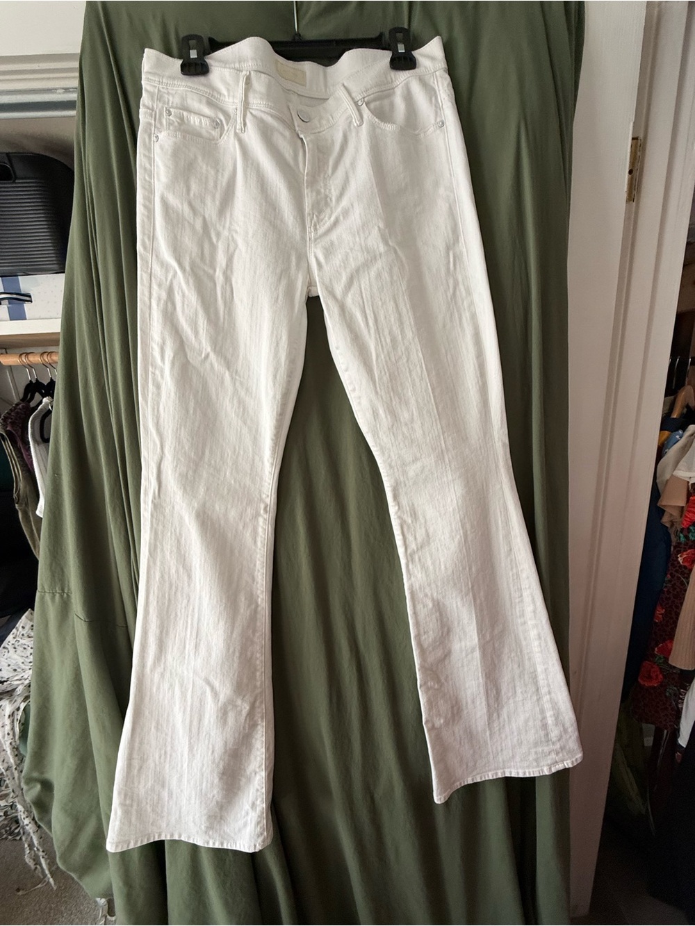 Mother The Cruiser Women's White Flare Jeans sz 31